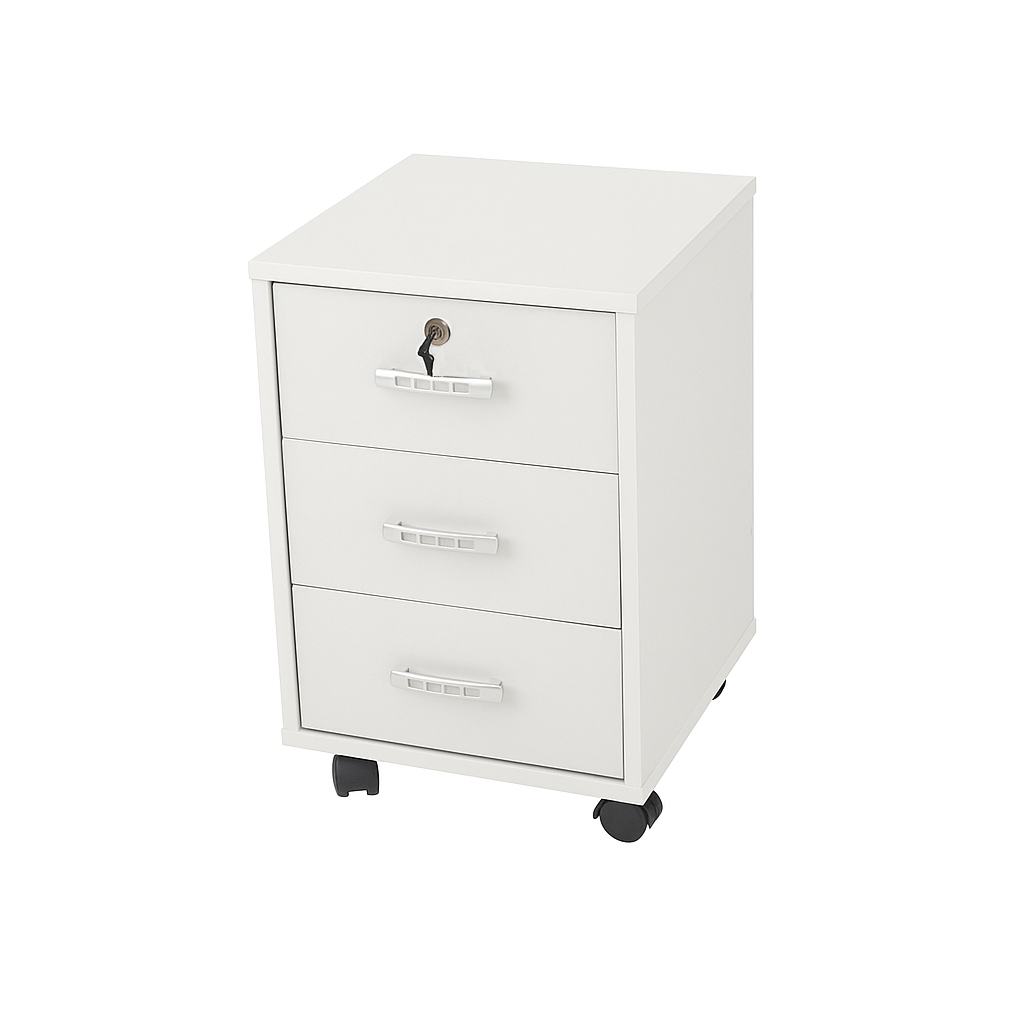 Тумбочка приставна на коліщатках, з шухлядами, ЛЕЛЕКА, 386х402х574 мм.